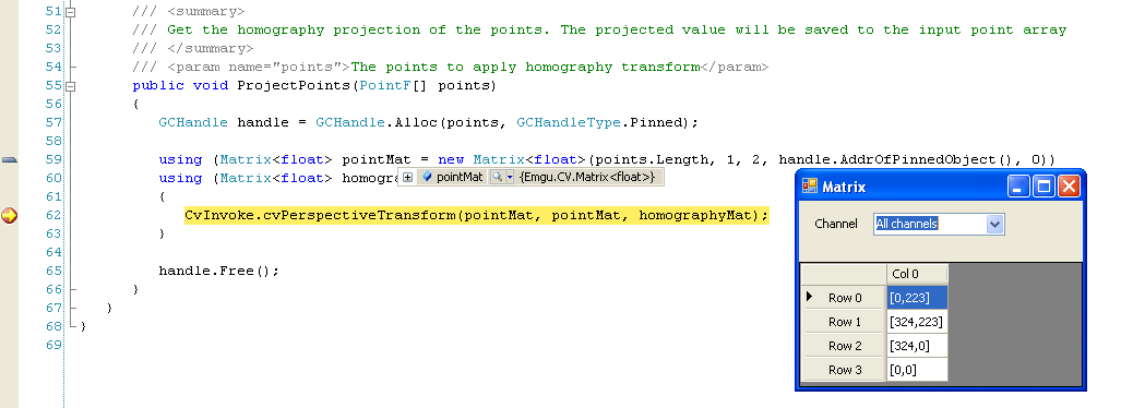 Debugger Visualizer for Multi-Channel Matrix